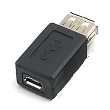 USB Female to Micro USB Female Adapter - Black