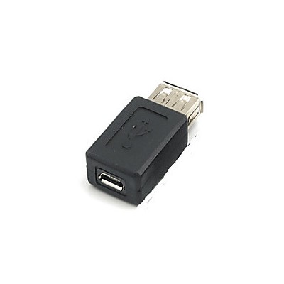 USB Female to Micro USB Female Adapter - Black