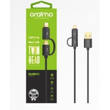 oraimo – Bamboo – Twin head wire 1m Lighting & Micro USB