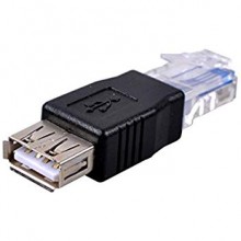 Female USB A to Ethernet RJ45 Male Plug Adapter 
