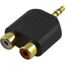 3.5mm Male to 2 x RCA Female Audio Adaptor